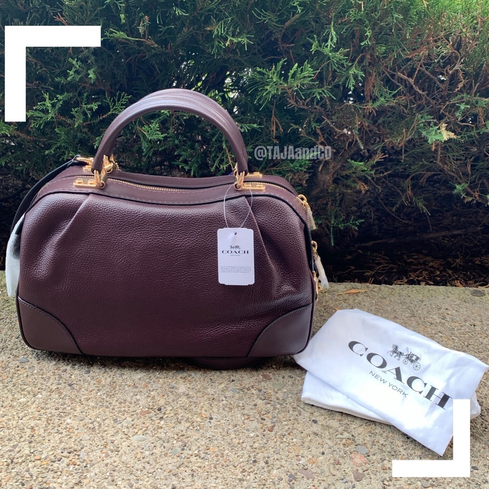 ✅SOLD!! COACH: Soft Leather MERLOT SATCHEL - Picture 3 of 10